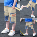 EACHIN Boys Shorts Kids Boys Shorts Summer Teenagers Boys Elastic Waist Cargo Shorts Khaki Army Green Color Child Short Pants