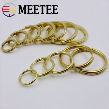 10pcs Meetee Copper Key Ring Brass O Rings Belt Buckle Clasp DIY Handmade Bag Hardware Accessories Leather Craft