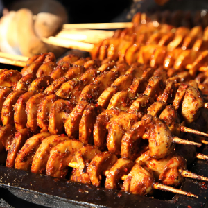 Vegetarian Grilled Gluten Skewers Series