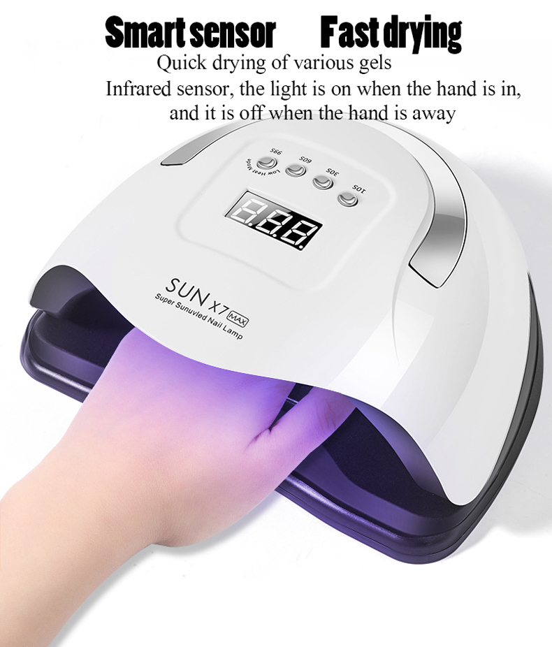 SUN X7 Max 180W Nail Lamp 57LED UV Lamp Professional Phototherapy Nail Gel Dryer Lamp Quick-Druing Auto Manicure Lamp