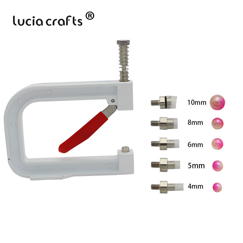 Lucia Crafts 1Set Manual Nailed Bead Machine Clothing Cap Craft for DIY Knitting Lace Hat Sewing Tools J0244