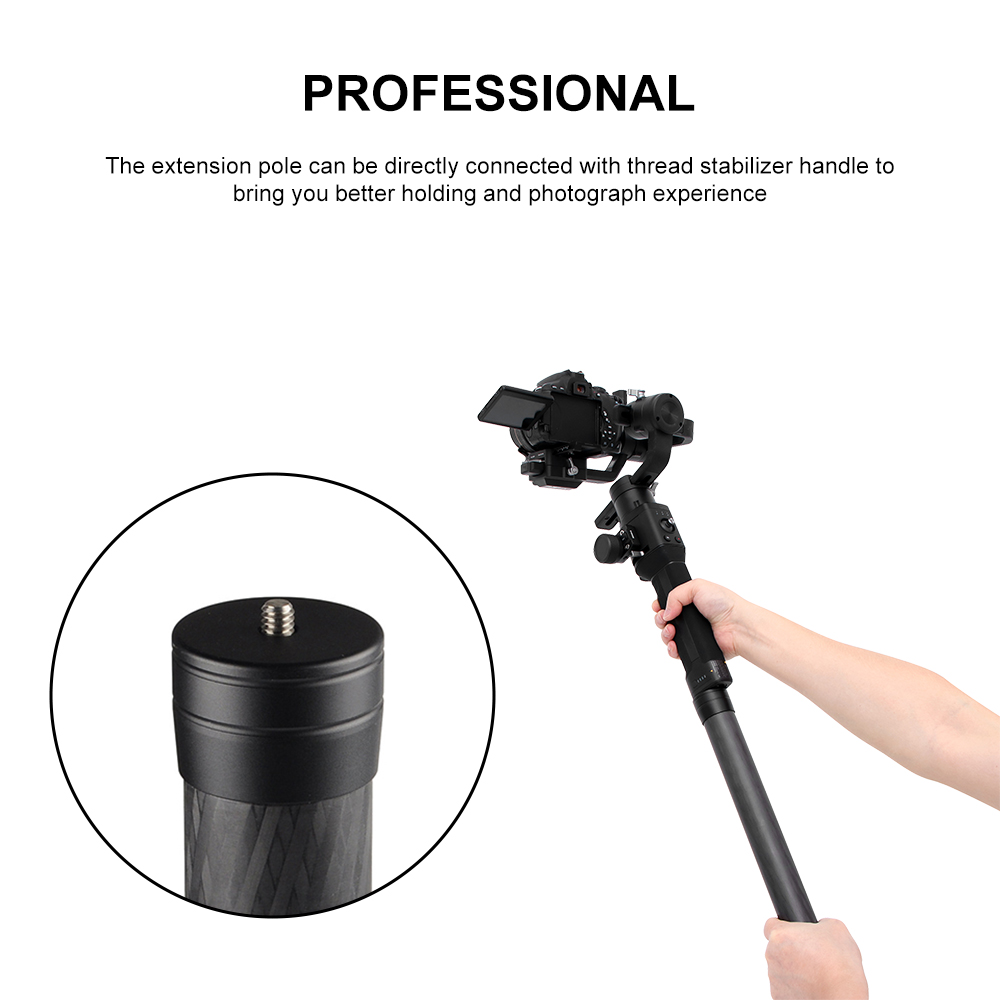 Professional Carbon Fiber Extension Extension Monopod Pole Stick Thread Stabilizer Rod Monopod For DJI Ronin S Handheld Gimbal