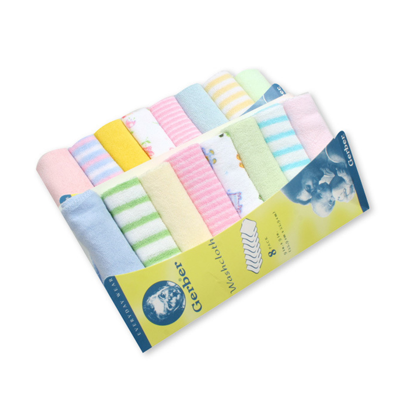 8PCS Baby Towels Nursing Towel Baby Cotton Square Muslin Burp Mini Cloth Bib Comforter Nappy Wipe Baby Towels Saliva Towel Feed