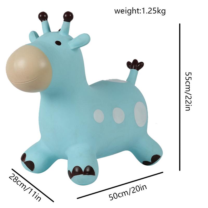 Blue horses Bouncy Inflatable Hopping Rubber Jumping Rocking Horse Ride on Animal Toddler Toys