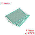 5pcs 6x8cm Double Side Prototype PCB Universal Printed Circuit Board DIY For Arduino 2.54mm Glass Fiber 6*8cm 60x80mm 60*80mm