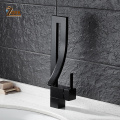 ZGRK Basin Faucets Single Handle Deck Mounted Chrome Brass Square Tall Bathroom Sink Faucet Hot And Cold Mixer Water Tap