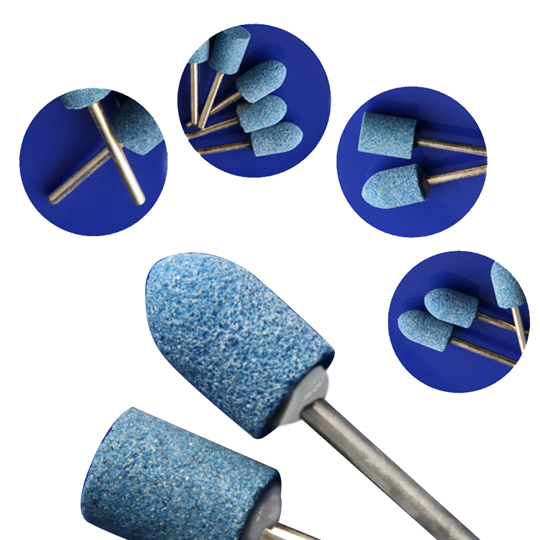 10pc Blue Abrasive Mounted Stone Set Multi Tool Grinding Burr Wheel 1/8 Shank For Dremel 4000 3000 Dremel Rotary Tools