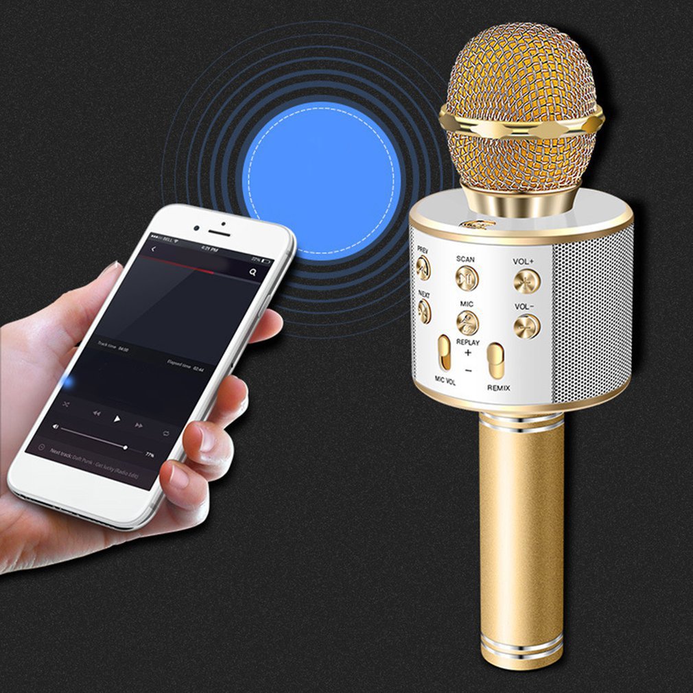 Bluetooth KTV Wireless Karaoke Handheld Microphone USB Player Mic Speaker Portable Christmas Birthday Home Party HOT