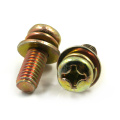 LUCHANG Metric Thread M3,M4 Color Zinc Phillips Round Pan Head Three Combination Screw with washer Bolts