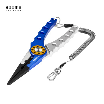 Booms Fishing X01 Aluminum Fishing Pliers with Coil Lanyard and Sheath