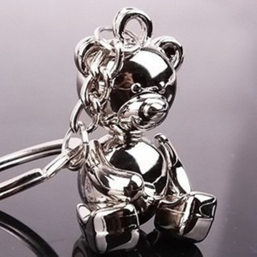 Metal Movable Teddy Bear Keychain I LOVE YOU 3D Animal Alloy Kering Women Car Handbag Charm Accessory for Girl Key Rings S165