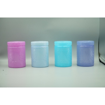 Multi-color glass jar for candles