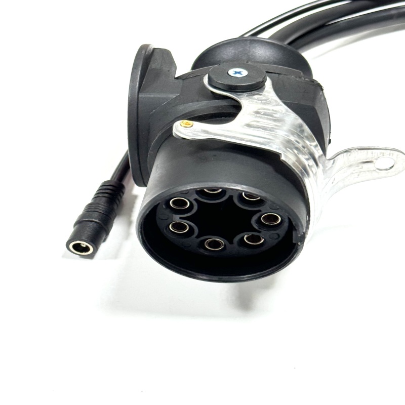 Truck Trailer 7Pin Male & Female Socket to OBD2 Diagnostic Adapter Cable with DC Power Plug
