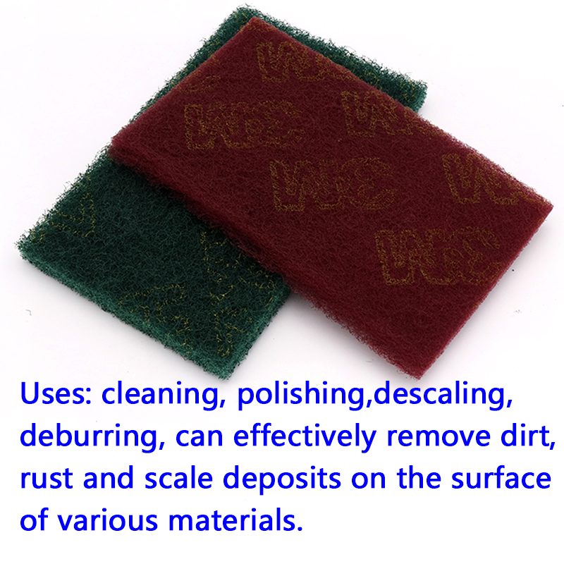 2pcs Industrial Scouring Pad Coarse Rust Removal Cloth Flexible Nonwoven Scouring Hand Pad Industry Kitchen Cleaning Cloth