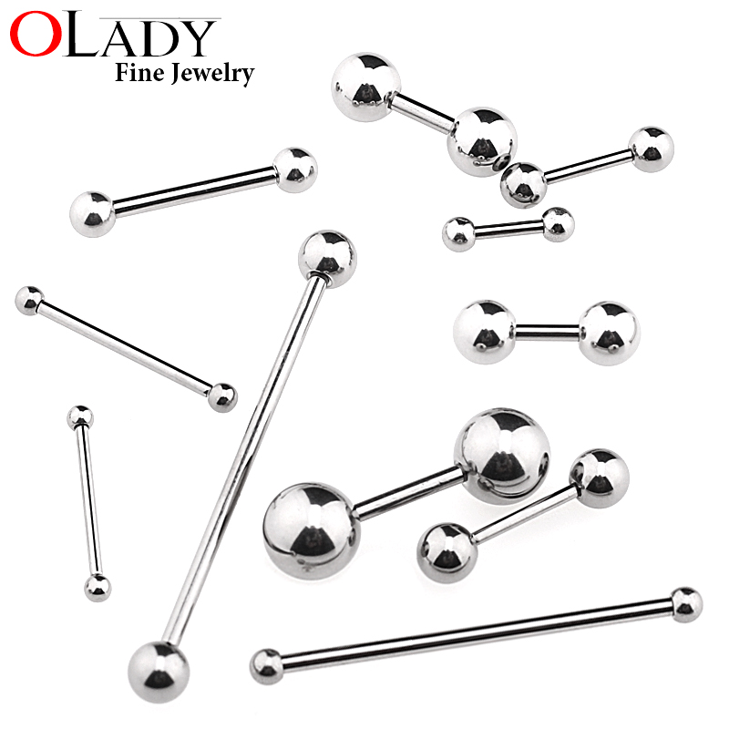 6 ~38mm DIY Titanium Micro Barbell bars for Tongue Rings Cartilage Earring Nipple rings 14 16G Body Piercing Jewelry