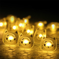6.6ft Cat Shape 20 LED Fairy Lights Party Battery Operated String LED Lights Decoration for Christmas Wedding Party Home Indoor