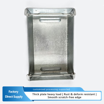 Rust Resistant Galvanized Iron Tray With Handles