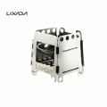 Lixada Portable Titanium Lightweight Folding Wood Stove Pocket Stove Outdoor Cooking Backpacking Camping Stove set accessories