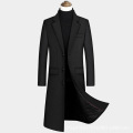 2020 winter over the knee long men's fashion slim wool coat luxury high quality business gentleman youth thick warm wool