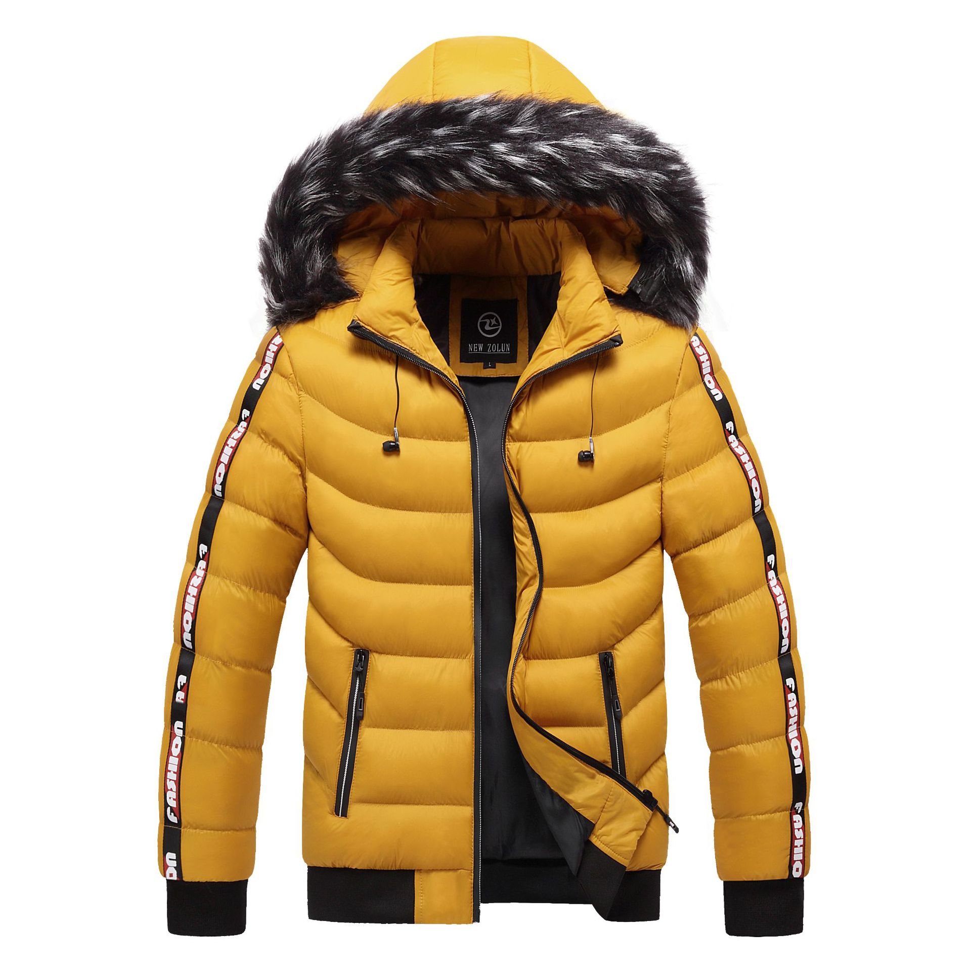 Men's Parka Side Striped Thicken Warm Jackets Coats 2020 Winter New Hooded Windproof Parkas Jacket Male Autumn Windbreak Outwear