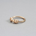 Unique Double Skeleton Skull Rings Women Cocktail Party Vintage Punk Jewelry Gold Color Toe Foot Adjustable Ring Bague Femme