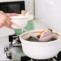 Newest 2 In 1 Hot Pot Dinnerware Porridge Soup Spoon With Filter Skimmer Kitchen Utensil Long Handle Colander pink