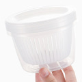 Fresh Box Household Portable Round Plastic Box Transparent Drain Fresh Bowl Refrigerator Sealed Ginger Garlic Onion Storage Box