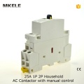 MKWCT-25M 2P 25A 220V/230V 50/60HZ Din rail Household ac contactor 2NO with manual control