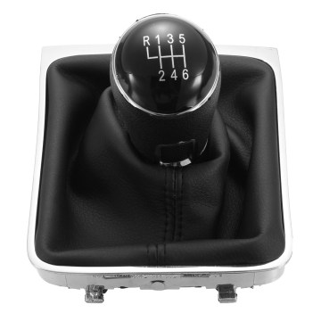 6 Speed Car Gear Shift Knob With Leather Boot 3AA711113A For VW Passat B7 12mm
