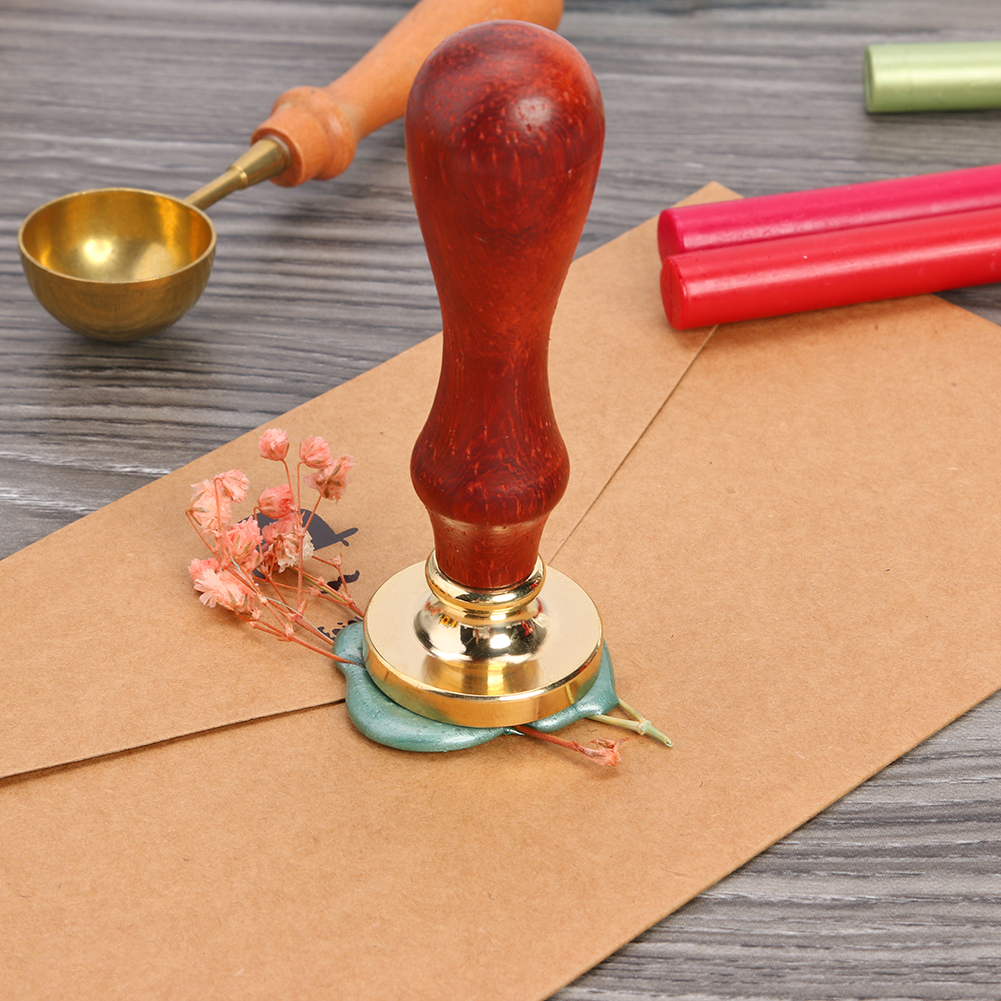 Replace Copper Head Wax Seal Antique Sealing Wax Stamp Hobby Tools Sets Wood Handle DIY Envelope Wedding Invitations