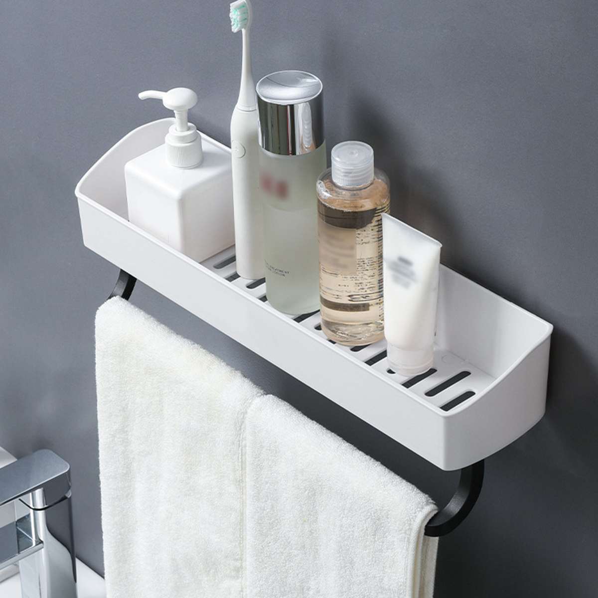 40cm Bathroom Shelf Wall Mounted Shampoo Shower Shelves Holder Kitchen Storage Rack Organizer Towel Bath Accessories