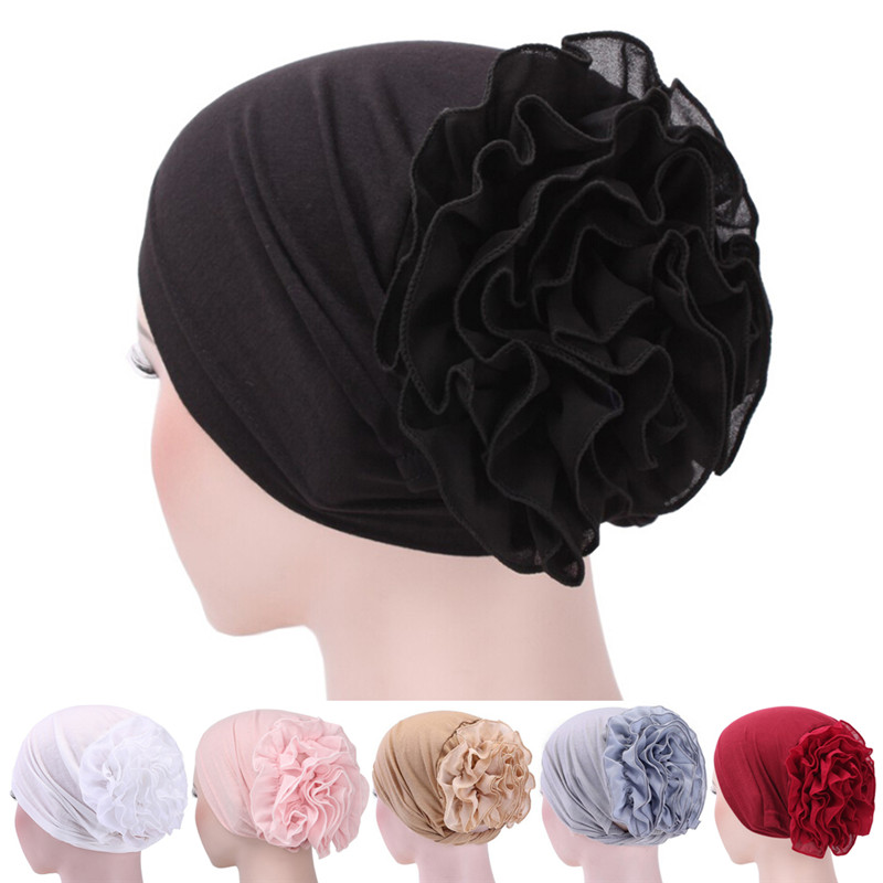 Women Floral Lace Turban Hat India Cap Muslim Hats Hairnet Chemo Cap Flower Bonnet Beanie