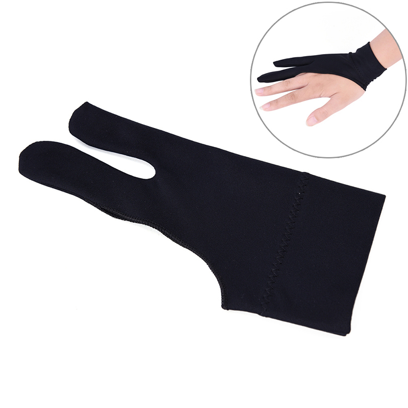 Two Finger Anti-fouling Glove For Artist Drawing & Pen Graphic Tablet Pad Household Gloves Right Left Hand Black Glove Free Size