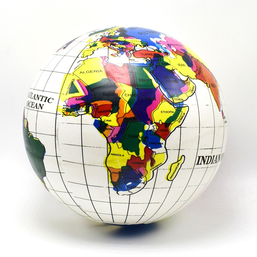 30cm Inflatable Globe PVC World Globe Inflatable Earth Beach Ball for Beach Playing or Geography Teaching for Kids Teachers