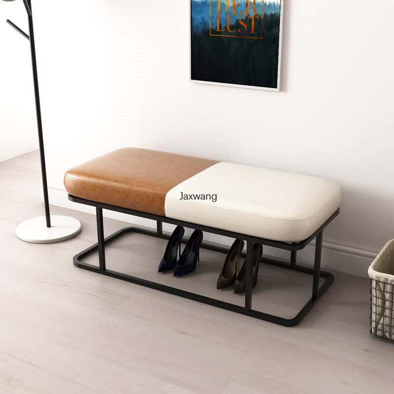 Nordic Living Room Ottoman Customized Iron Shoe Changing Stool Living Room Home Door Luxury Cloakroom Stool Clothing Store Bench