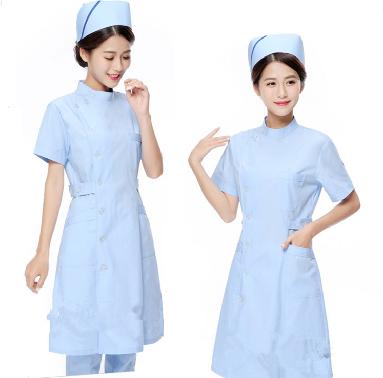 Summer 3 Color Nurse Uniform Medical Robe Hospital Nurse Uniform Women Medical Uniforms Ladies Elegant White Lab Coat