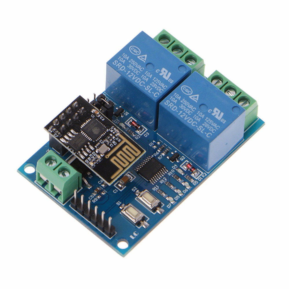 WIFI Relay Module ESP8266 IOT APP Controller 2-Channel For Smart Home 12V