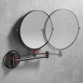 Bath Mirrors 8' Round Wall Makeup Mirror 3X1 Magnifying Mirrors Black Brass Double Side Beauty 360 Rotate Bathroom Mirror 1308