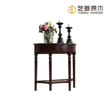 Wooden Semi-Circular Console Table