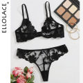 Ellolace Sex Underwear For Women Erotic Lingerie Set Sexy Underwear Set Black Erotic Costumes Transparent Hot Sexy Lingerie
