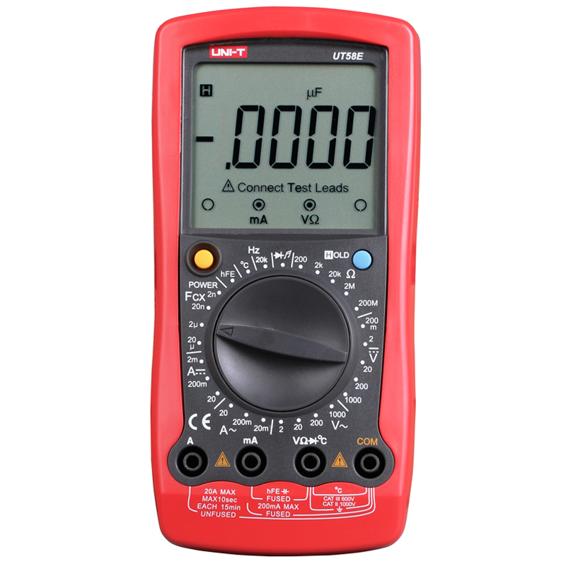 UNI-T UT58A/UT58B/UT58D/UT58C/UT58E Manual Range General Digital Multimeter; Resistance/Capacitance/Frequency/Temperature Test