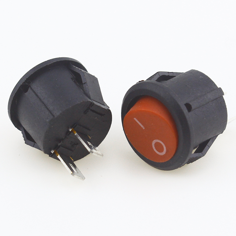5pcs/10pcs 16mm Diameter Small Round Boat Rocker Switches Black Mini Round Black White Red 2 Pin ON-OFF Rocker Switch
