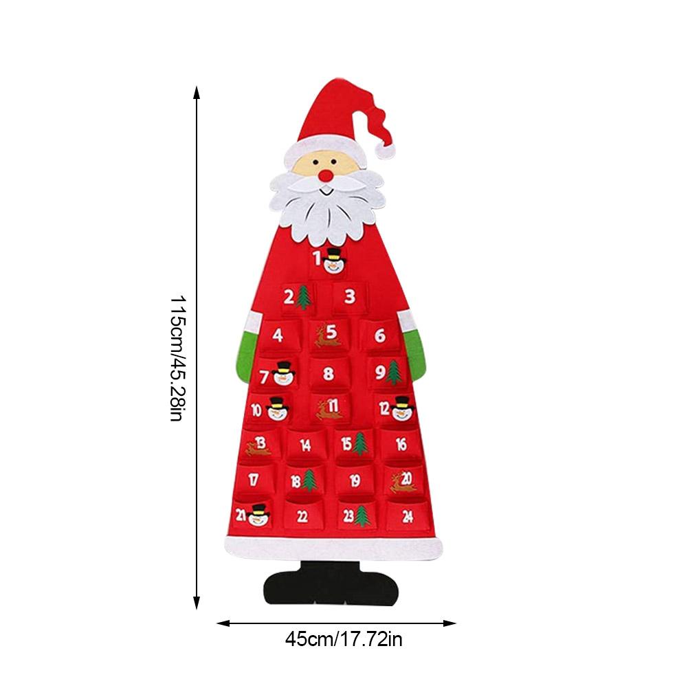 Merry Christmas XmasCalendar Decorations Santa Claus Calendar Advent Countdown Ornament Hanging Banner Pendant Decorations