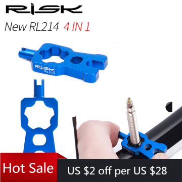 RISK 4 IN 1 Bike Valve Tools Wrench MTB Road Bicycle Valve Removal Installation Tool Portable Presta Valve Core Repair Tools