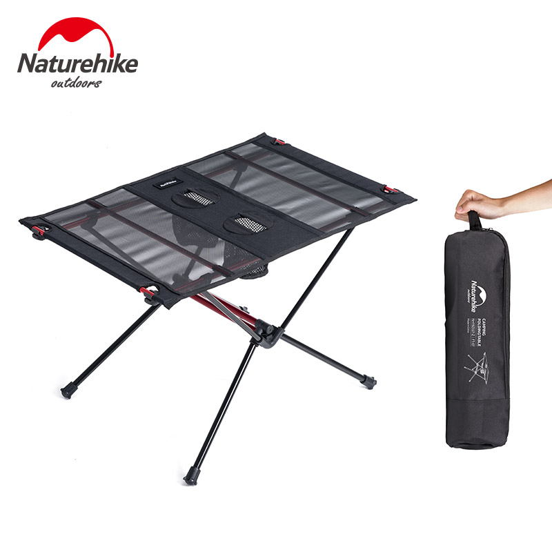 Naturehike Camping Folding Table Ultralight Nylon Portable Foldable Fishing Travel Table With 2 Water Cup Bags Leisure Home