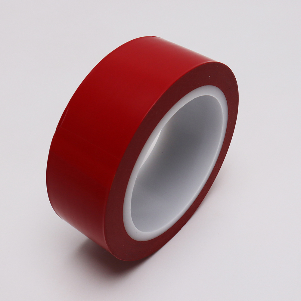 red PTFE skived film with silicone adhesive tape