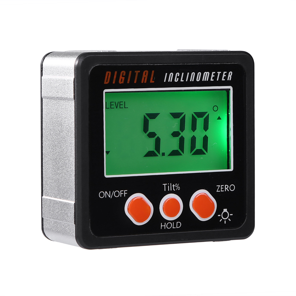 Electronic Protractor Digital Inclinometer 0-360 Aluminum Alloy Digital Bevel Box Angle Gauge Meter Magnets Base Measuring tool