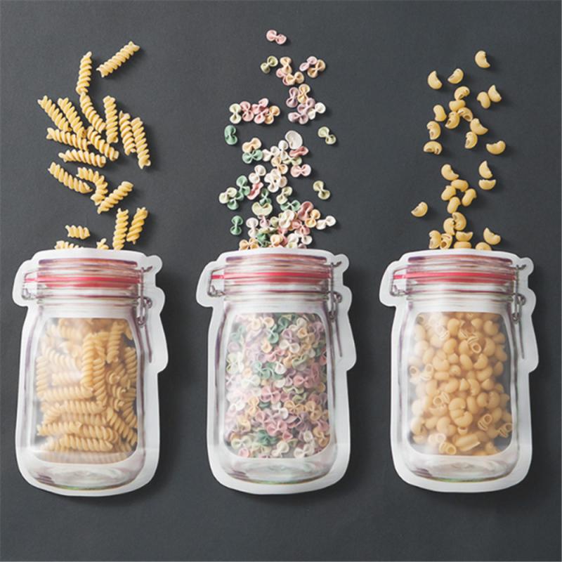 New Pack Jar Bag Reusable Snack Bag Mobile Hermetic Freezer Bags Ziplock Bags Kitchen Food Mason Bottle Seal Pouch Dropshipping