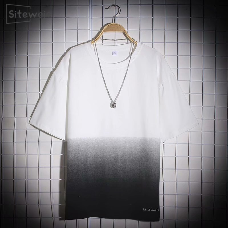 SITEWEIE New Men's Summer Gradient Streetwear T Shirt Male Short Sleeve 3D Printed Fashion Hip Hop Boys Tshirt Tops M-3XL L303