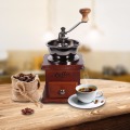 Grinders Wood Metal Design Retro Mini Manual Coffee Grinder Handmade Mechanical Bean Conical Burr c